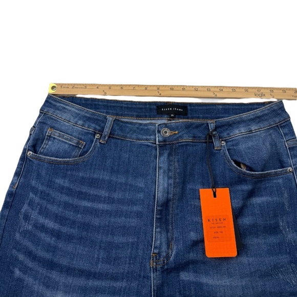 Risen High Rise Raw Hem Mid Thigh Shorts 3XL - Picture 14 of 14